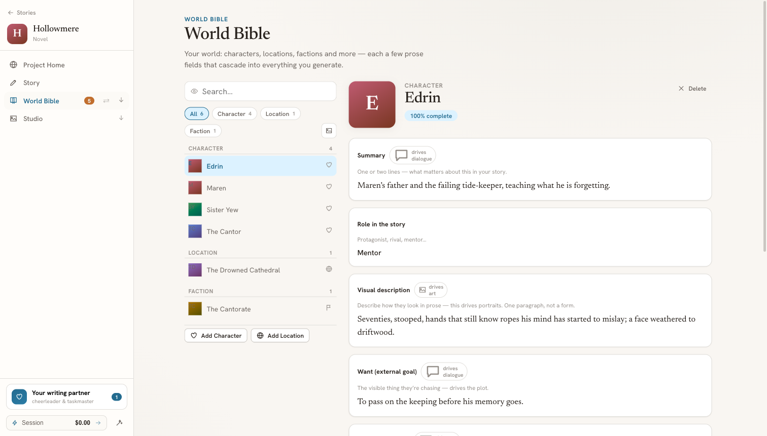DraftNado World Bible